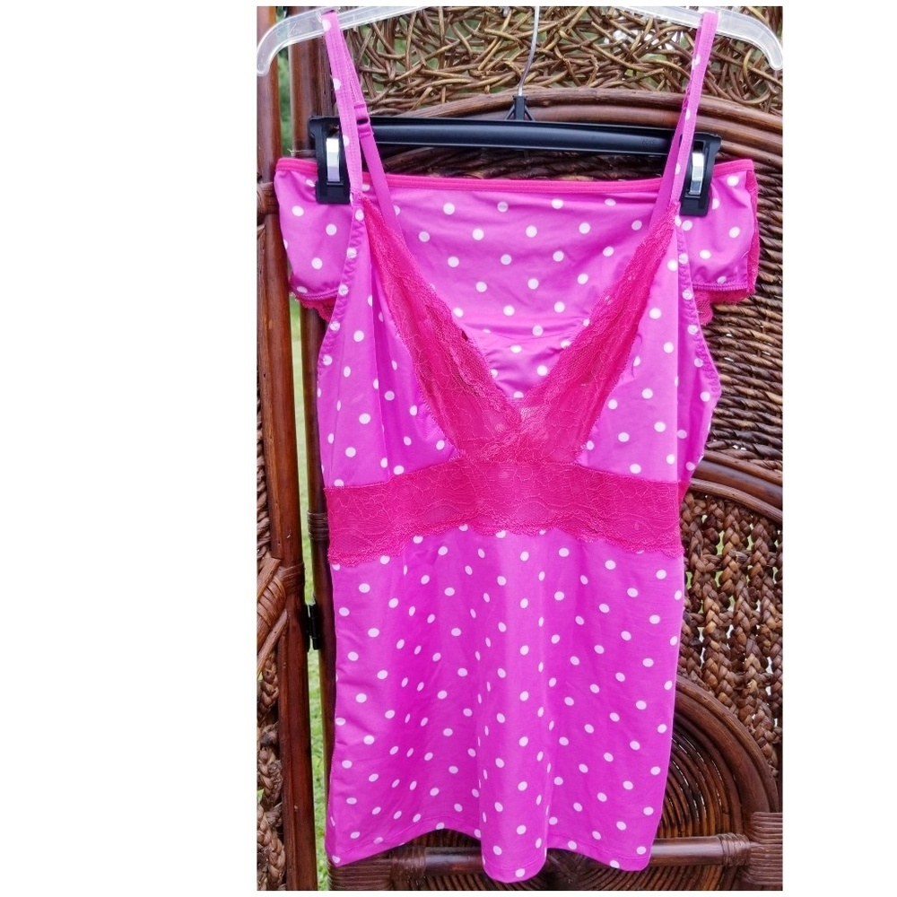 Cute Lace Trimmed, Polka Dot Nightie